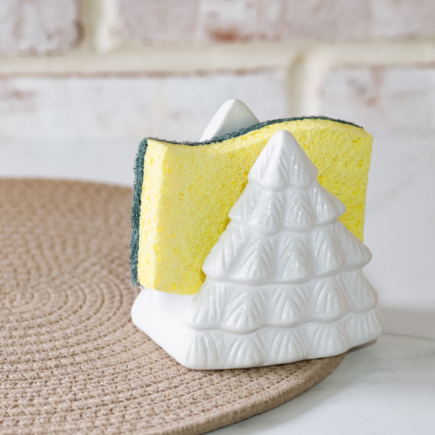 Ceramic Christmas Tree Sponge Holder