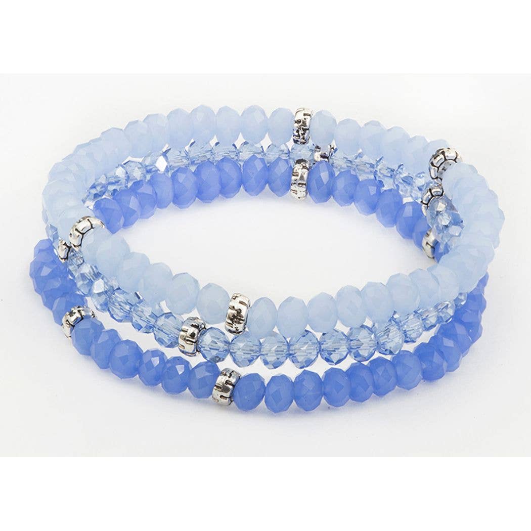 Kids Crystal Girls Stretch Bracelets, Set 3