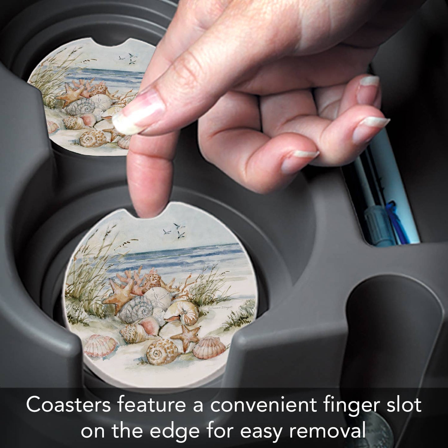 "Sanctuary" Absorbent Stone Car Coaster 1pk