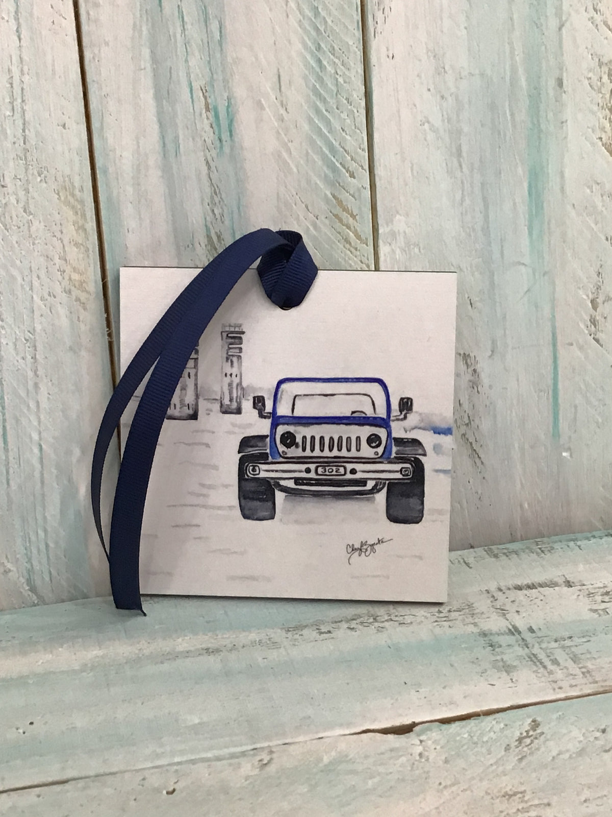 302 Jeep Towers Wood Ornament