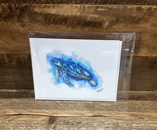 Blue/Green Turtle Card
