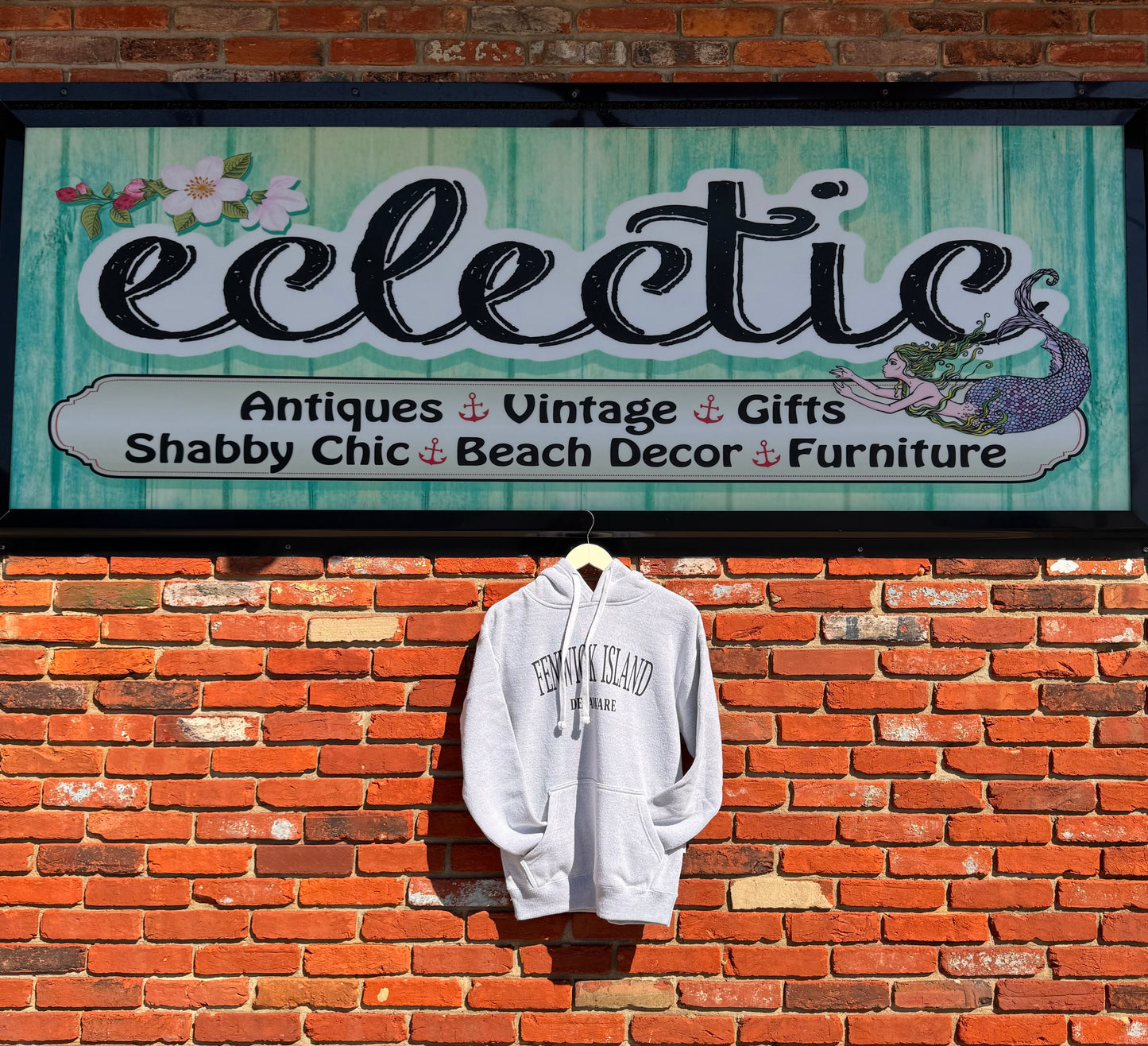 Fenwick Islands, Delaware: Unisex Hooded Nantucket Fleece Sweatshirt