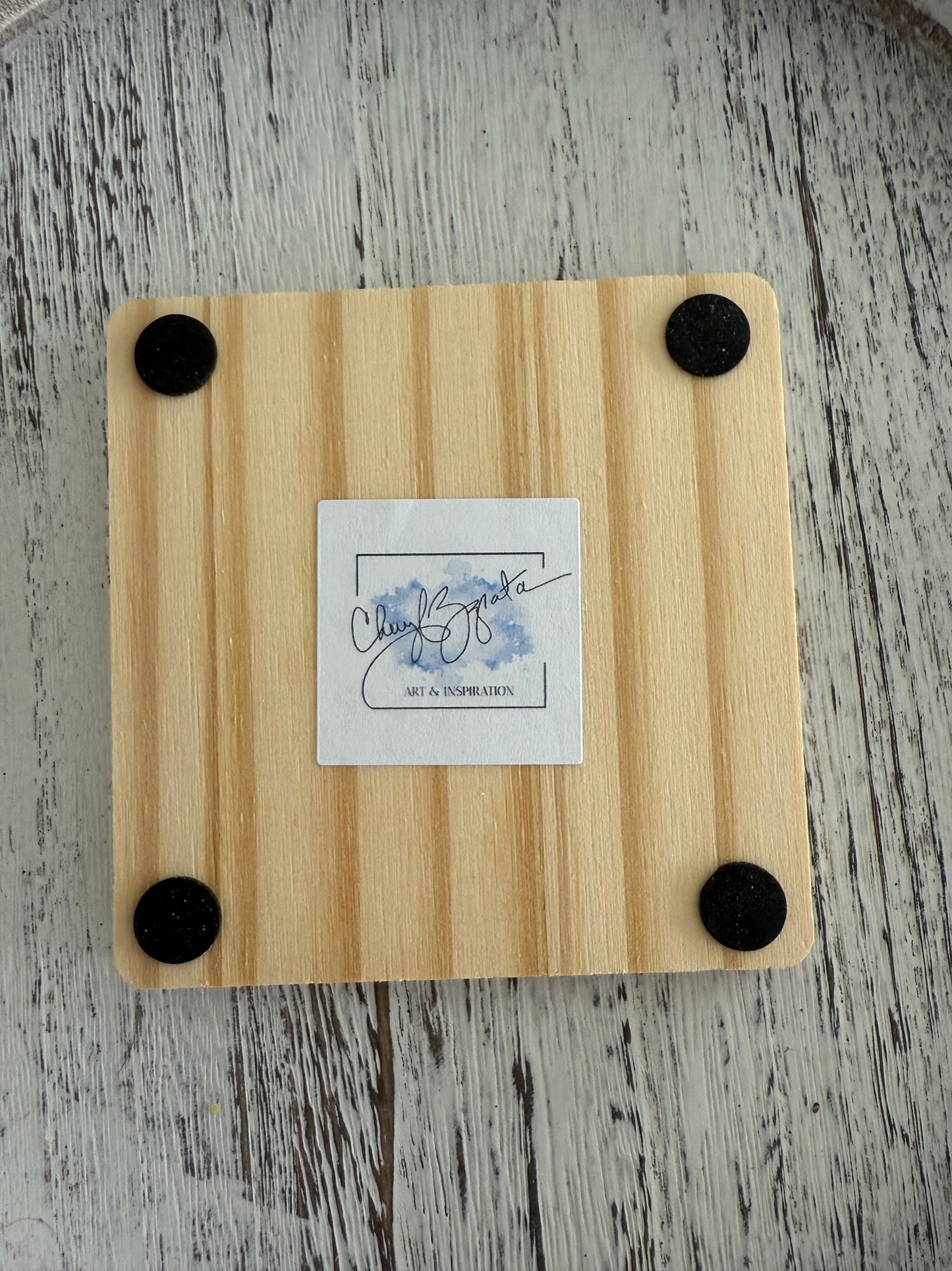 Octopus Wooden Coaster by Cheryl Zapata Art