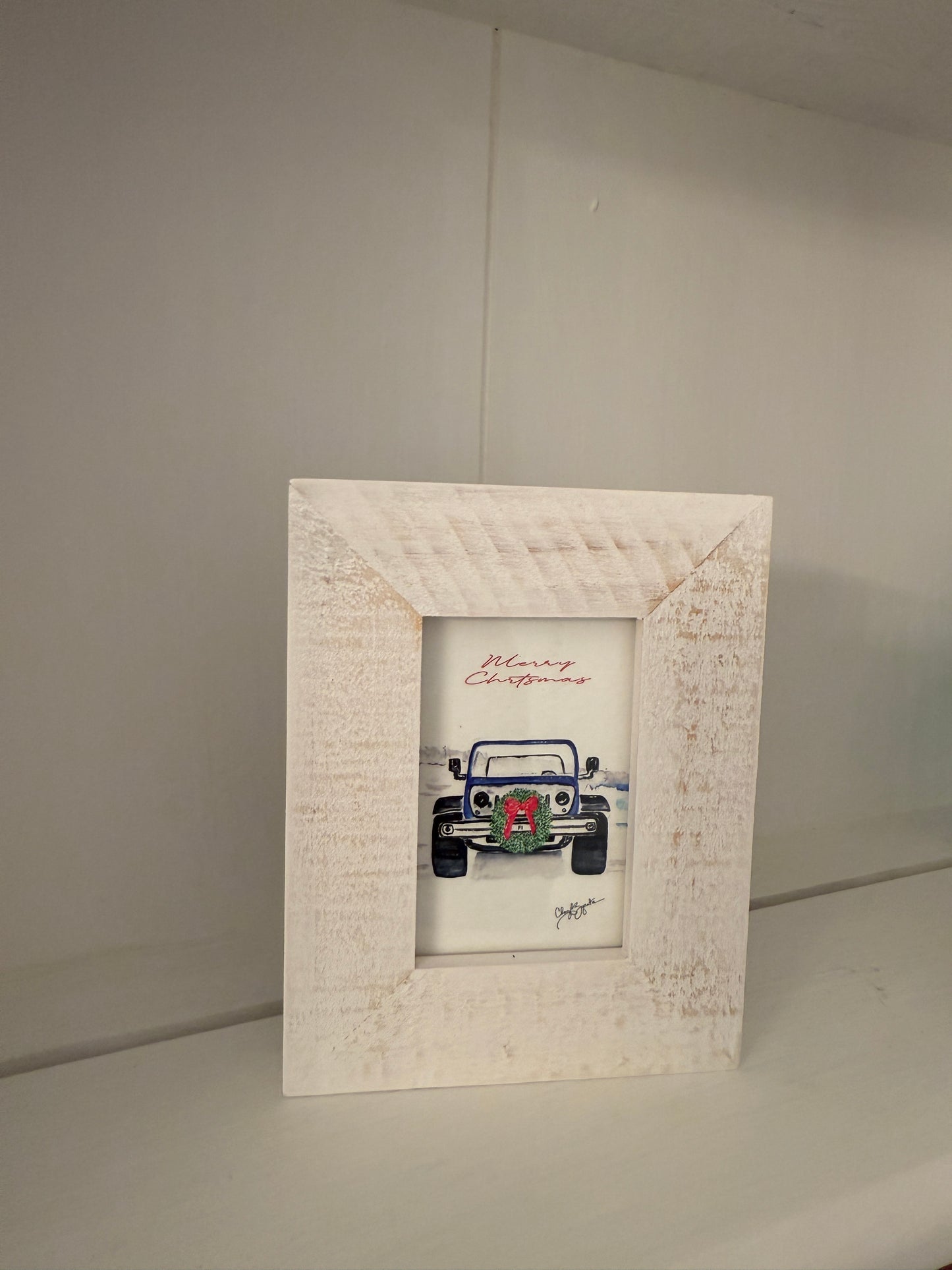 FI Jeep/Wreath Mini Art by Cheryl Zapata