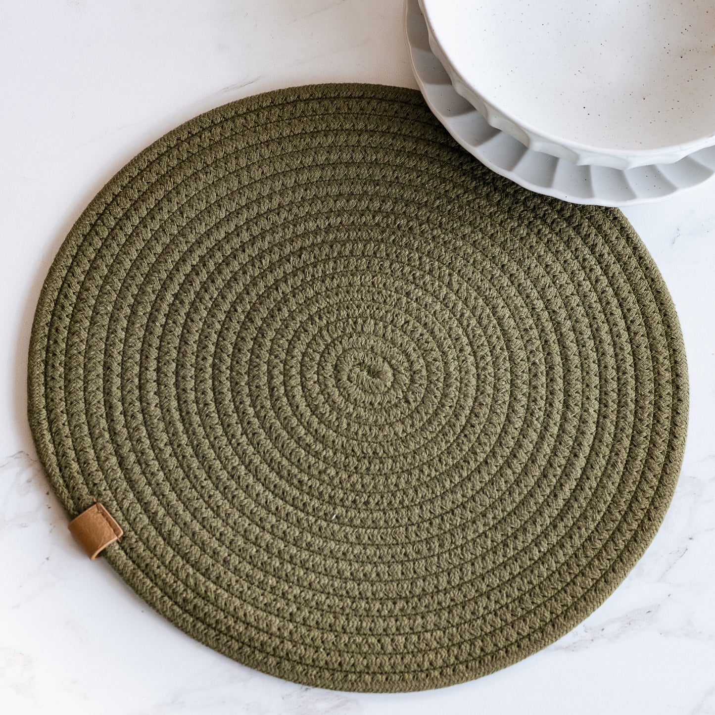 13" Olive Round Placemat