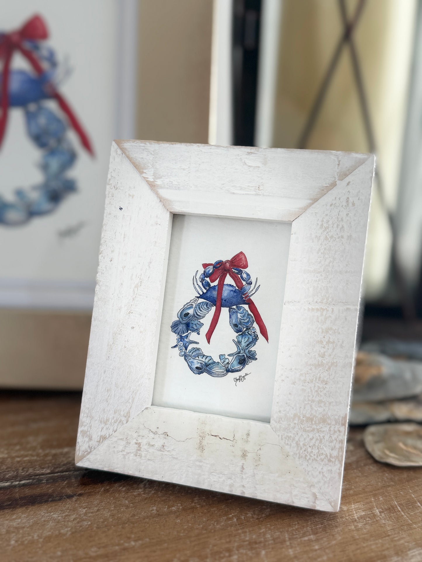 Bountiful Shell Wreath Mini Art by Cheryl Zapata