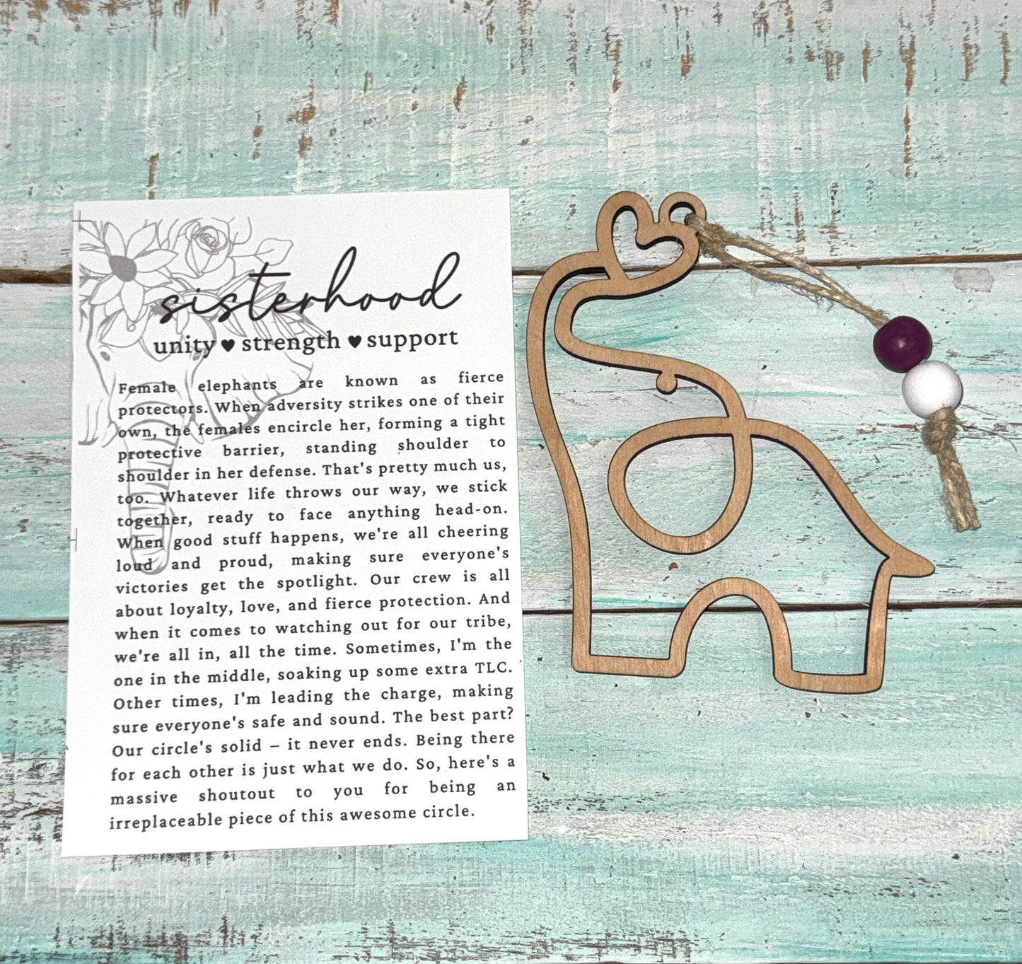 Sisterhood (Unity, Strength, Support) Elephant Story Card