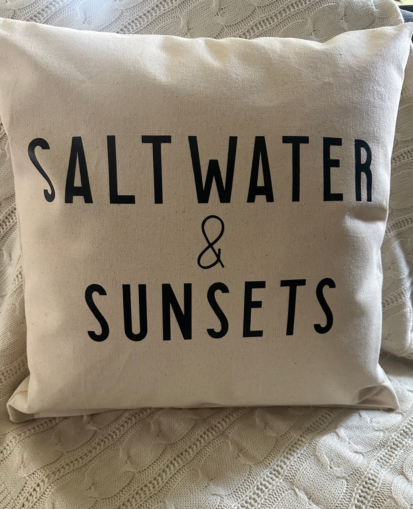 Saltwater & Sunsets Pillow, Natural