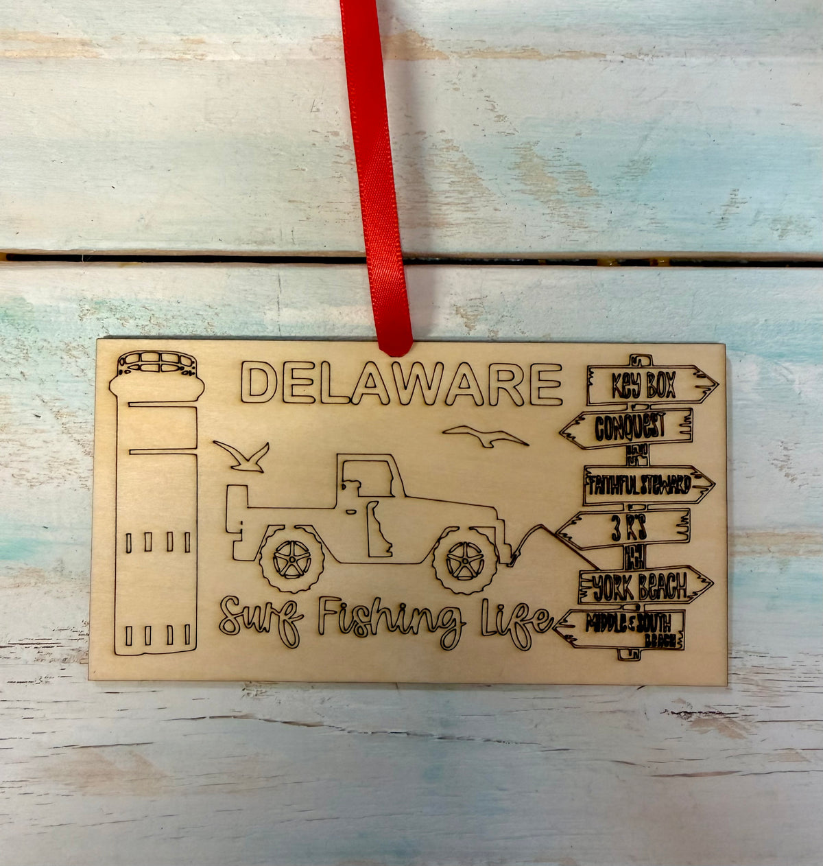 Delaware Surf Fishing Life Ornament