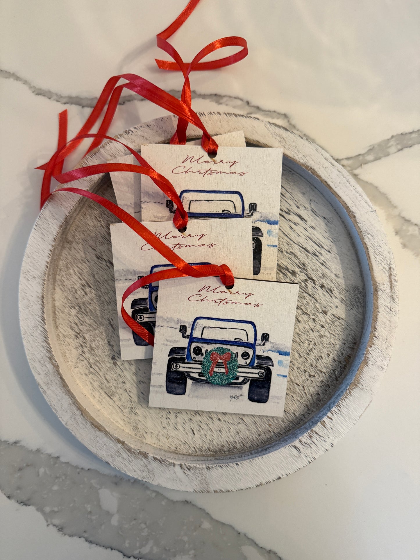 FI Wreath Jeep Ornament