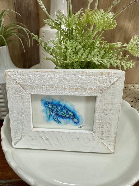 B/G Turtle Mini Art by Cheryl Zapata