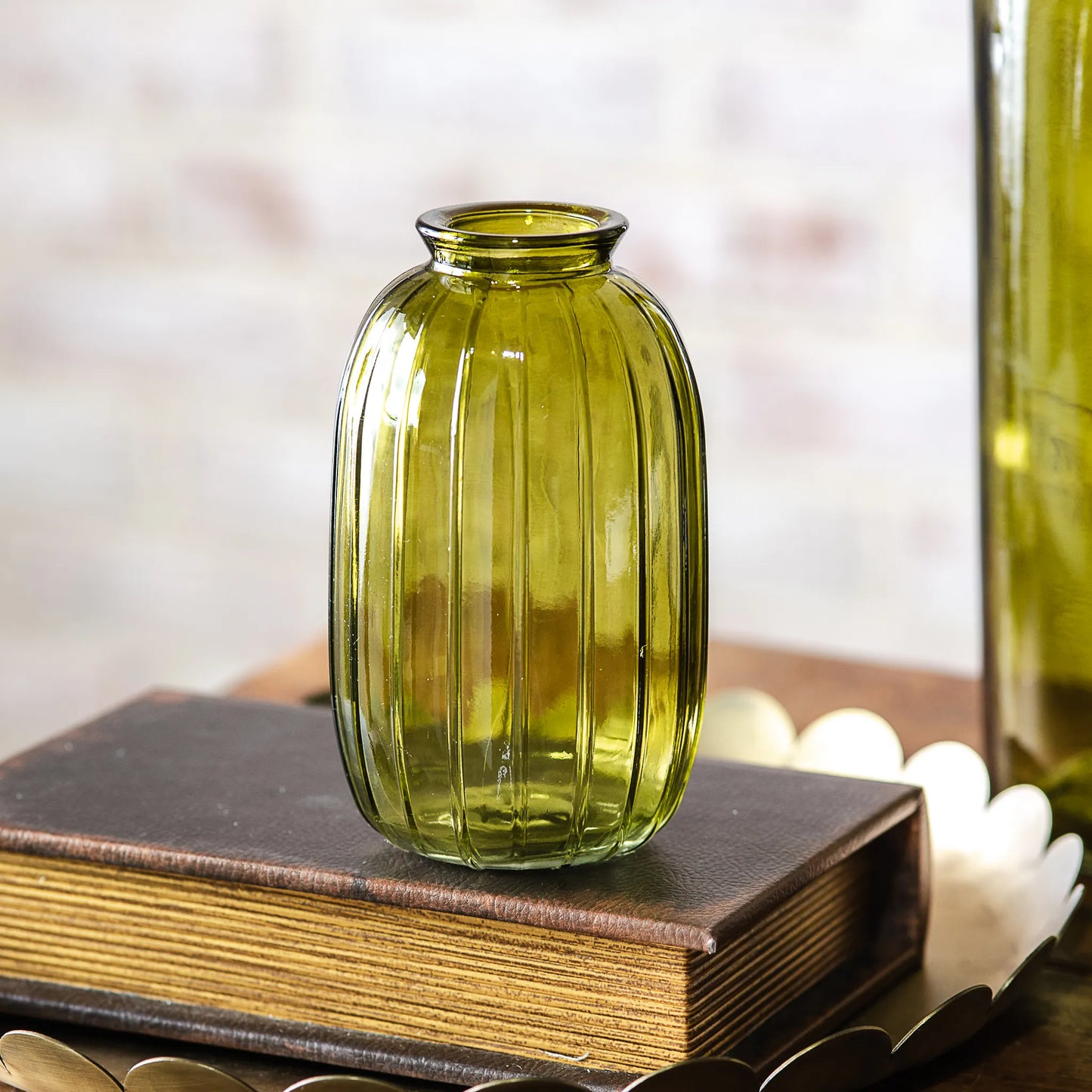 4.72" Olive Green Bud Vase