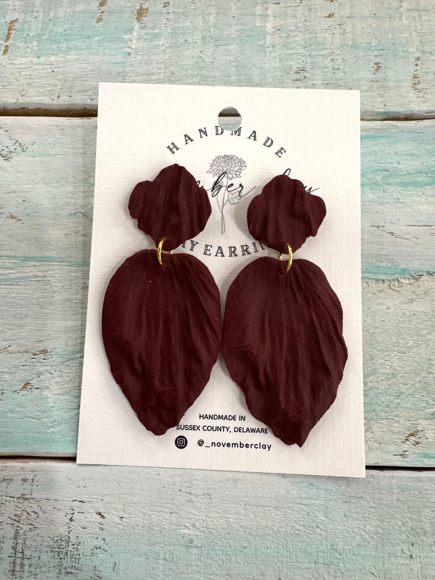 Wine Colored Petal Dangle