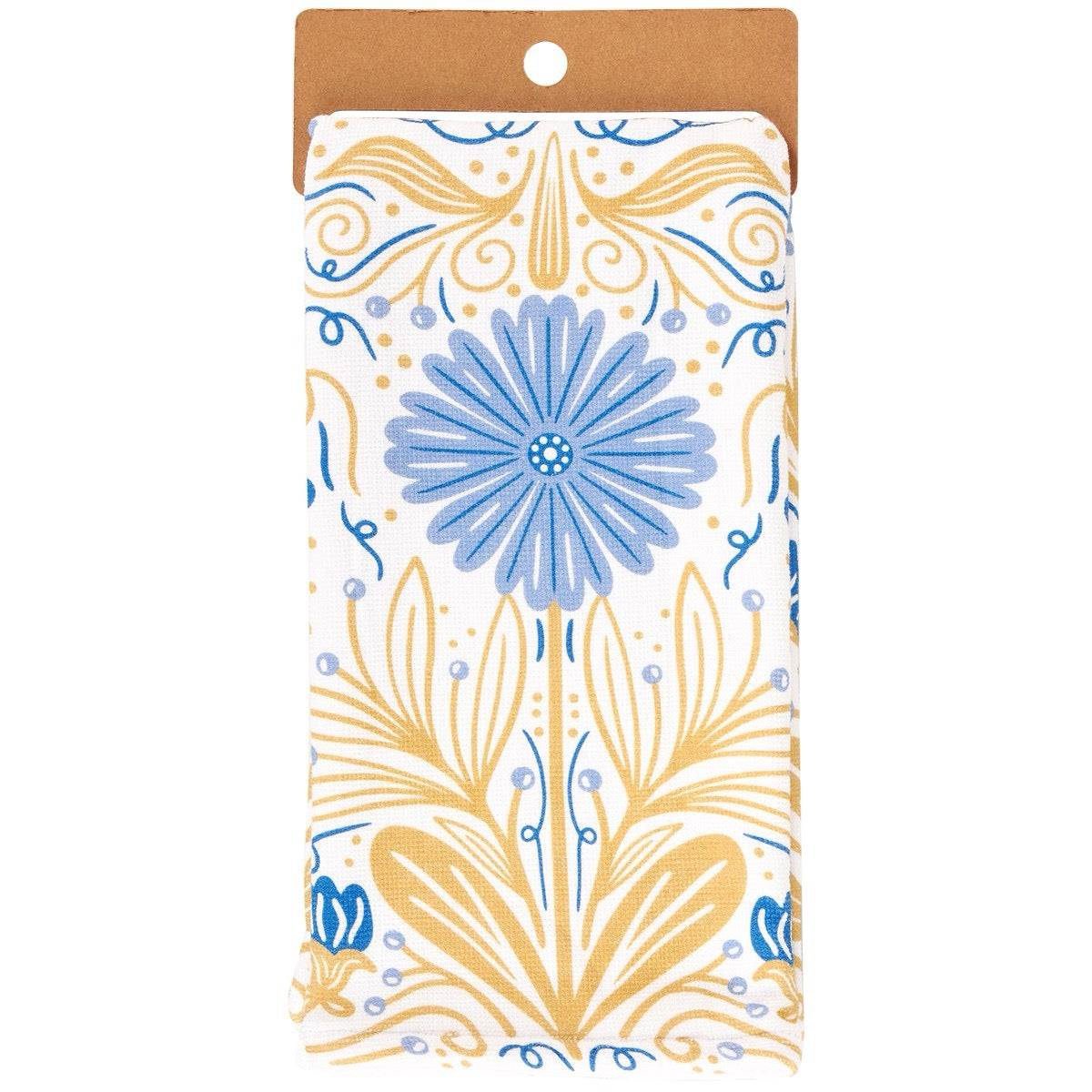 Caterpillar Floral Folk Art Kitchen Towel