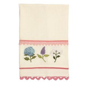 Multi Floral Embroidered Waffle Towel