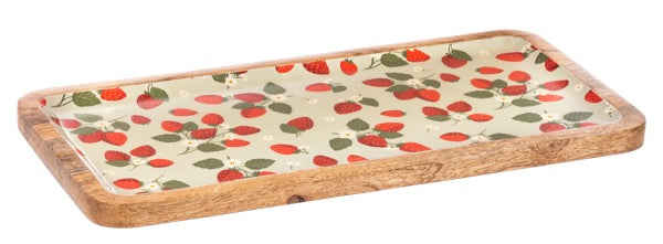 Rectangle Strawberry Pattern Serving Tray