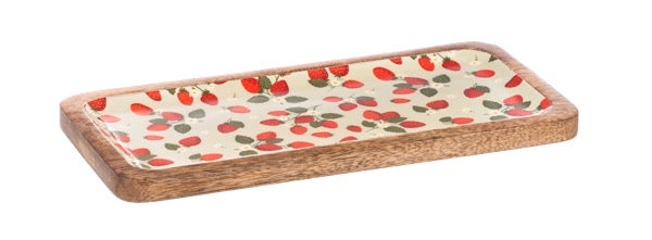 Rectangle Strawberry Pattern Serving Tray