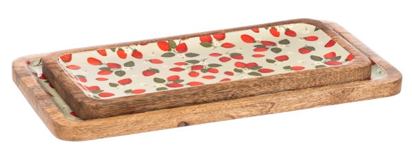 Rectangle Strawberry Pattern Serving Tray