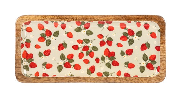Rectangle Strawberry Pattern Serving Tray