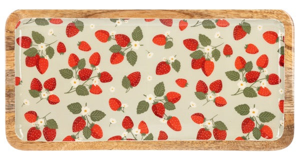 Rectangle Strawberry Pattern Serving Tray