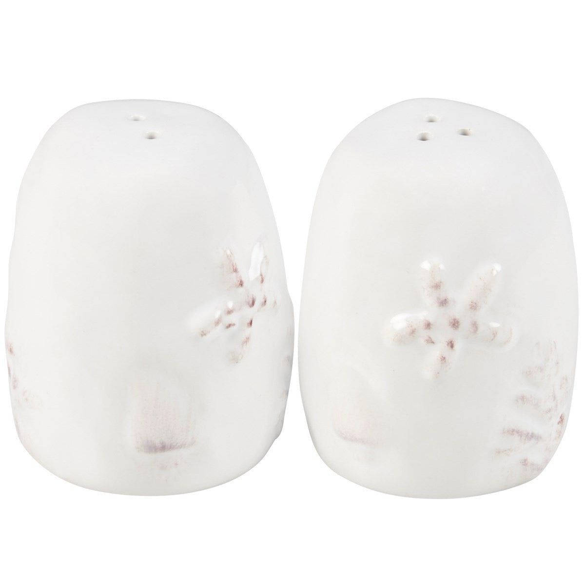 Set Embossed Beach Salt And Pepper Shakers