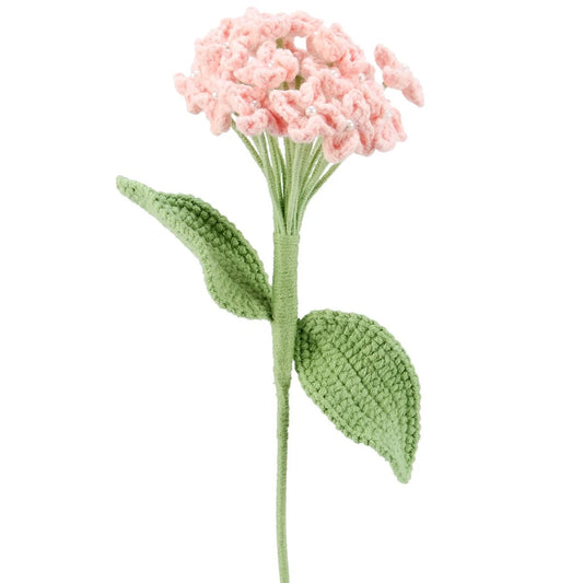 Pink Hydrangea Crochet Flower w/Pearl Accents