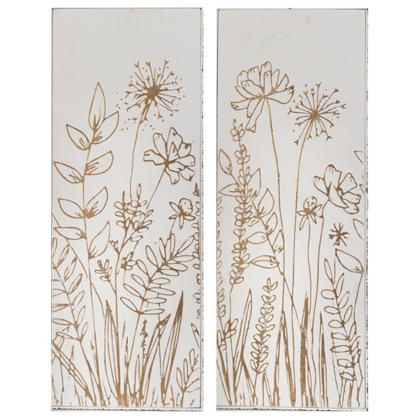 Embossed Flower in Gold Wall Decor