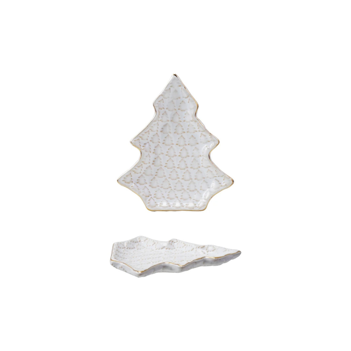 Stoneware Tree Shaped Plate with Trees (Each Will Vary)