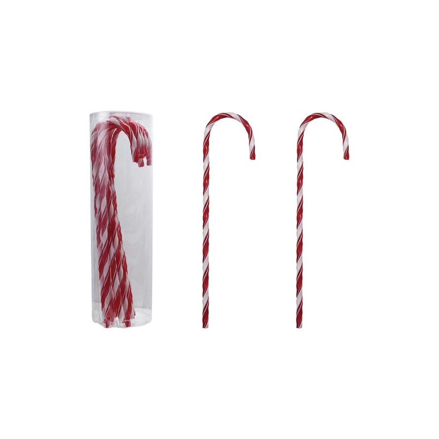 Plastic Candy Cane Drink Stirrers with Stripes, Set of 10 (2 Sizes Available)