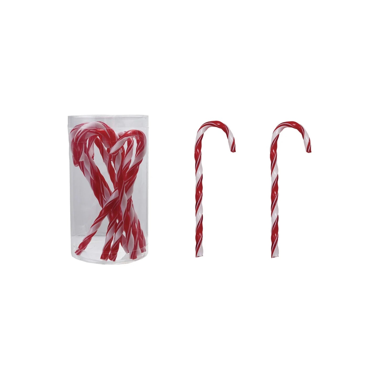 Plastic Candy Cane Drink Stirrers with Stripes, Set of 10 (2 Sizes Available)