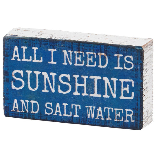 Sunshine & Salt Water - Block Sign