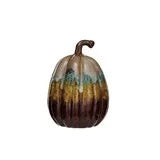 Large Stoneware Pumpkin, Reactive Glaze, each one will vary