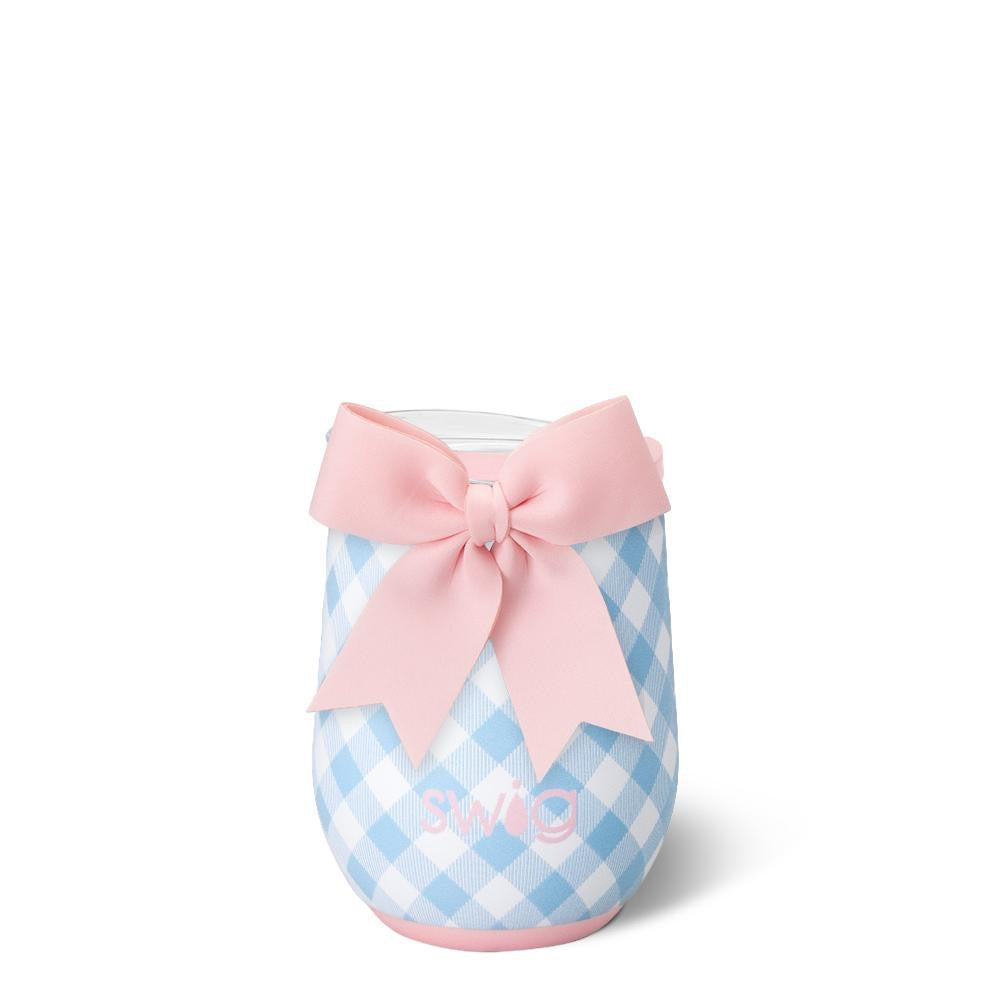 Gingham Stemless Wine Cup 12oz
