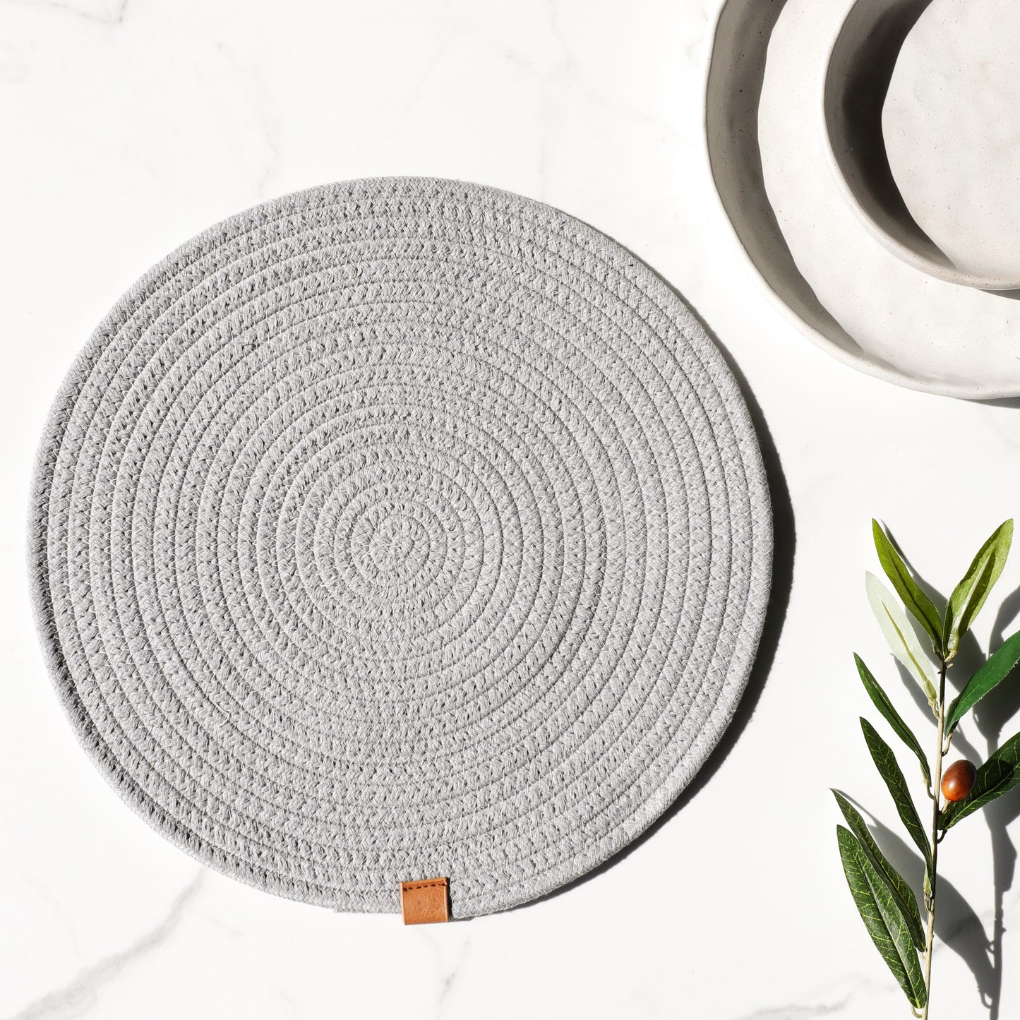 13" Grey Round Placemat