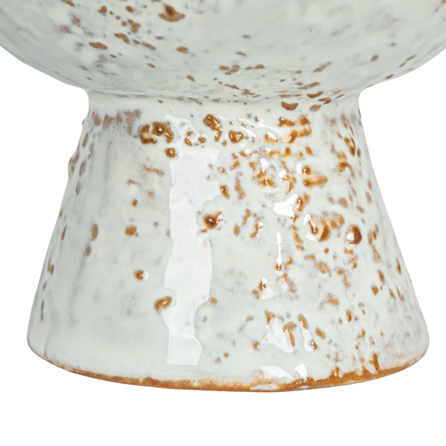 Small Stoneware Footed Bowl, Reactive Glaze