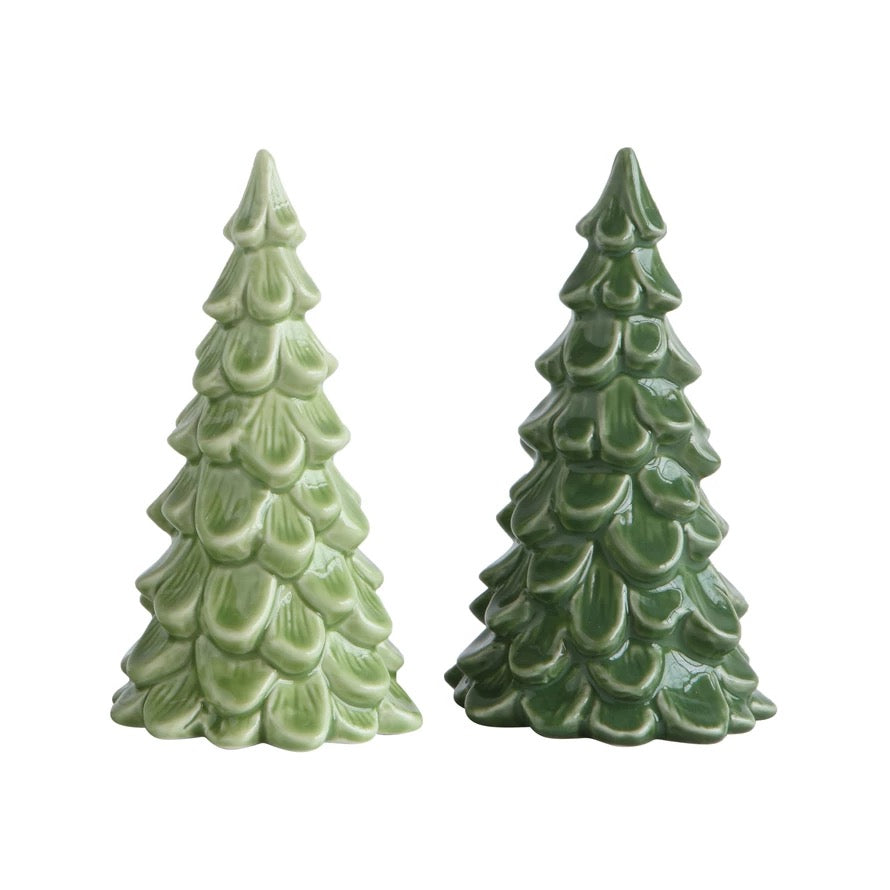 3-1/4" Round x 5-1/2"H Stoneware Tree, 2 Colors