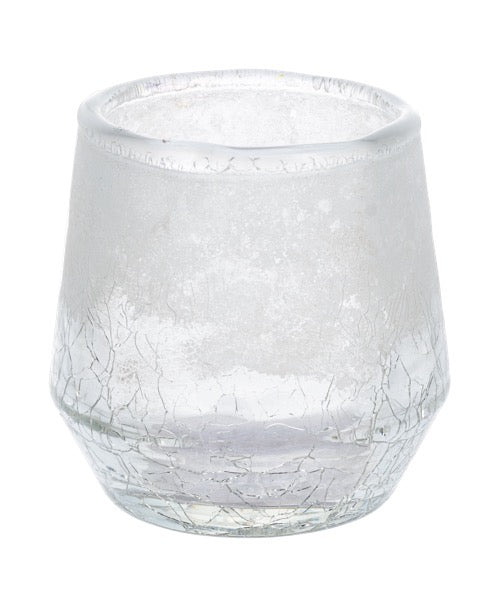 2-Toned Frosted & Crackle Tealight Holder