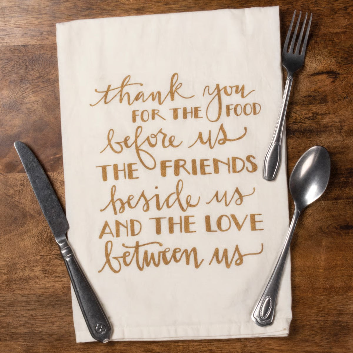 Thank You For The Food Before Us Kitchen Towel