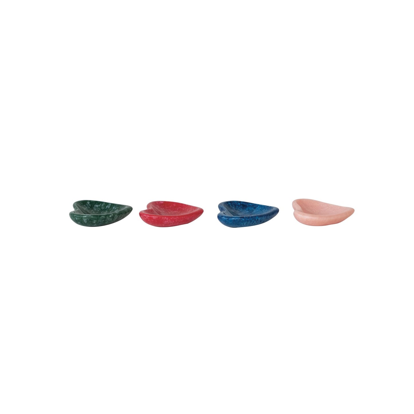 Marbled Resin Heart Shaped Dish, 4 Colors