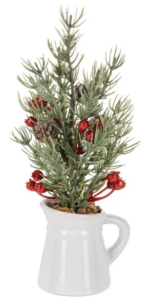 Holiday Tree in Milk Vase
