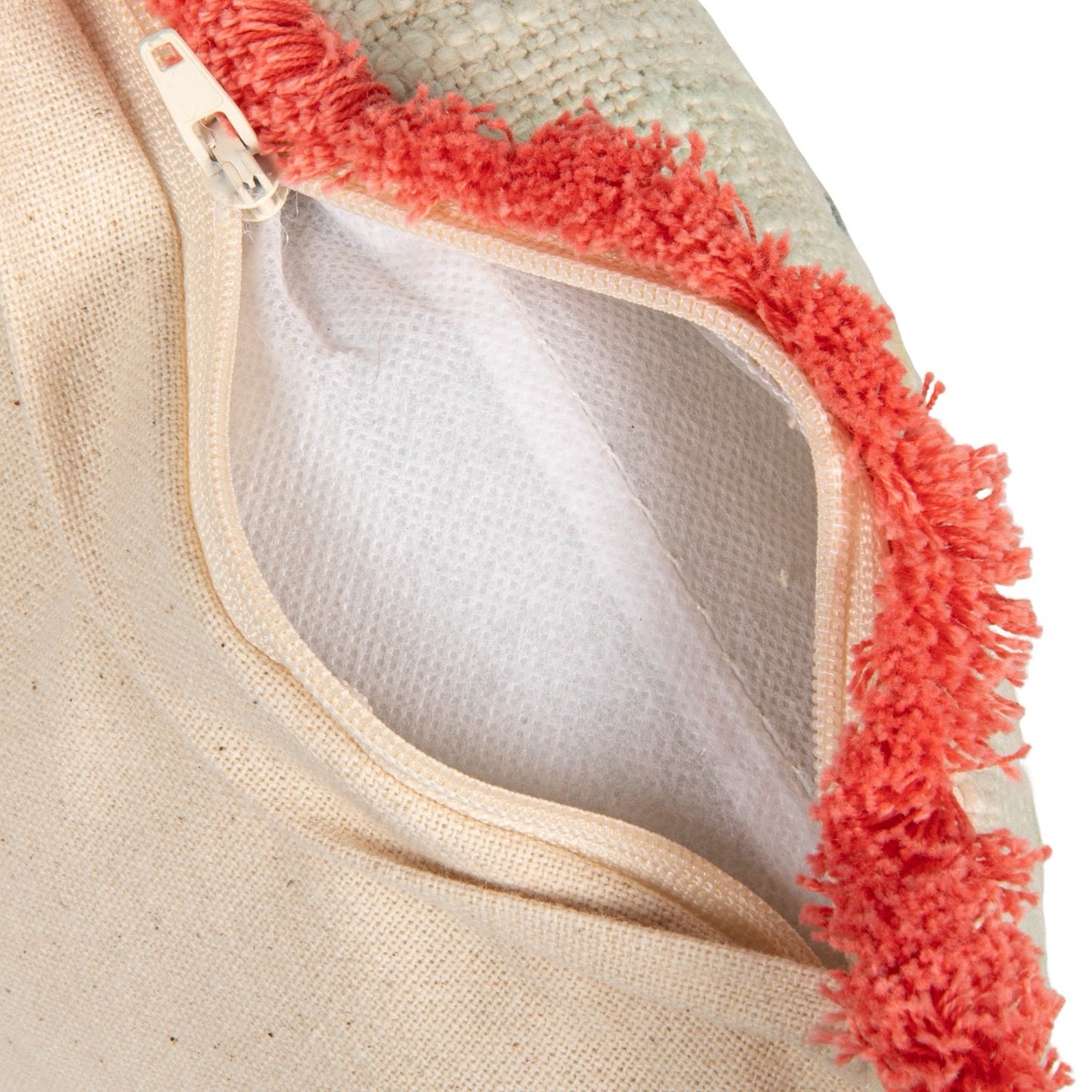 Cotton Slub Pillow with Flowers, Embroidery & Eyelash Fringe