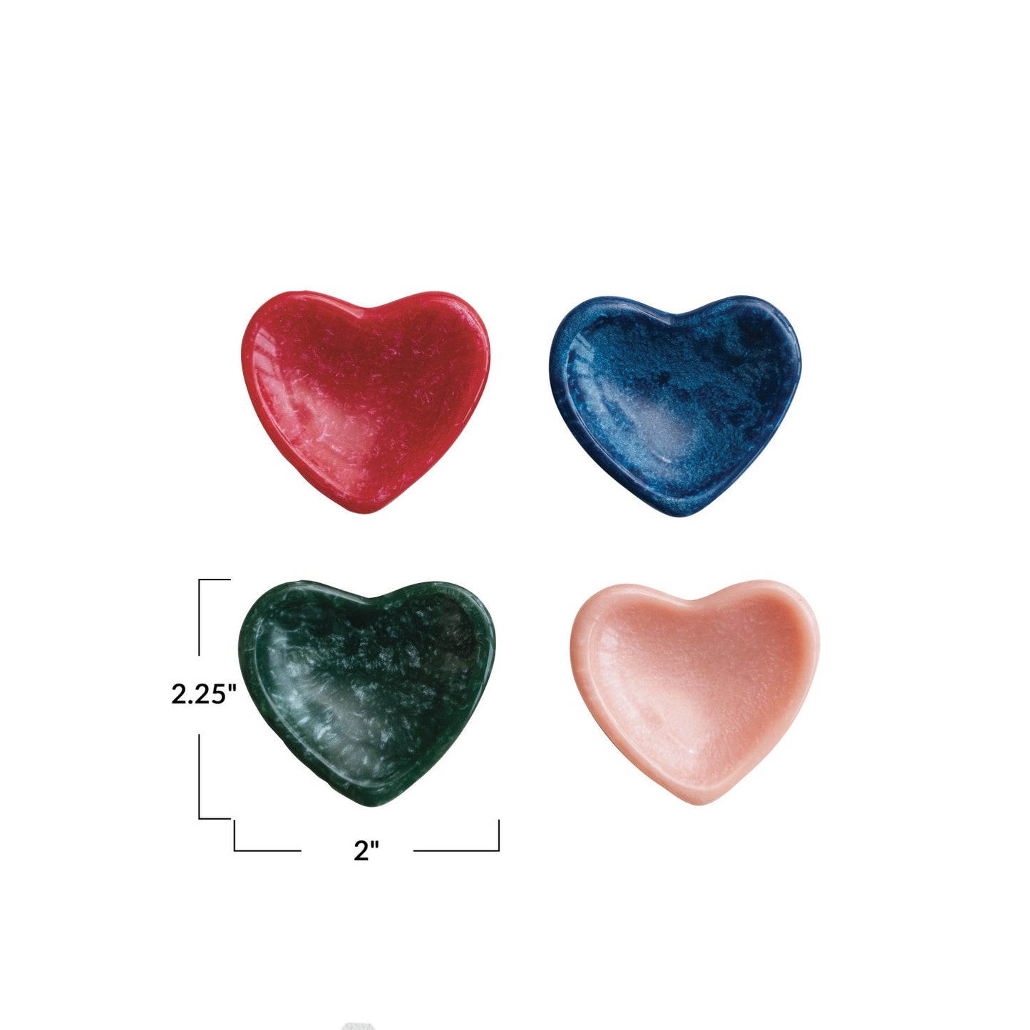 Marbled Resin Heart Shaped Dish, 4 Colors