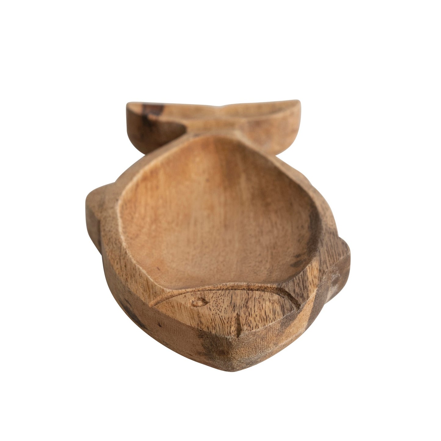 Hand-Carved Mango Wood Fish Shaped Dish, Natural (Each One Will Vary)