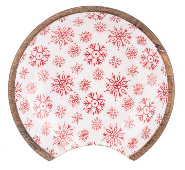 Red & White Snowflake Spoon Rest