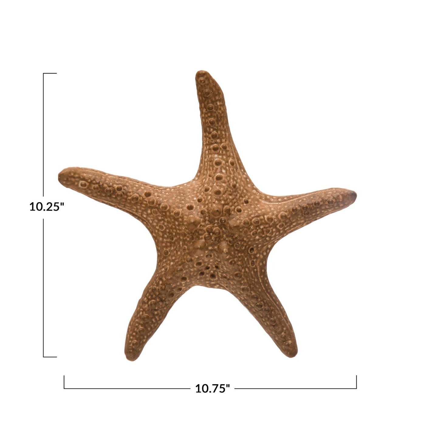 Stoneware Starfish, Reactive Glaze, Matte Brown (Each One Will Vary)