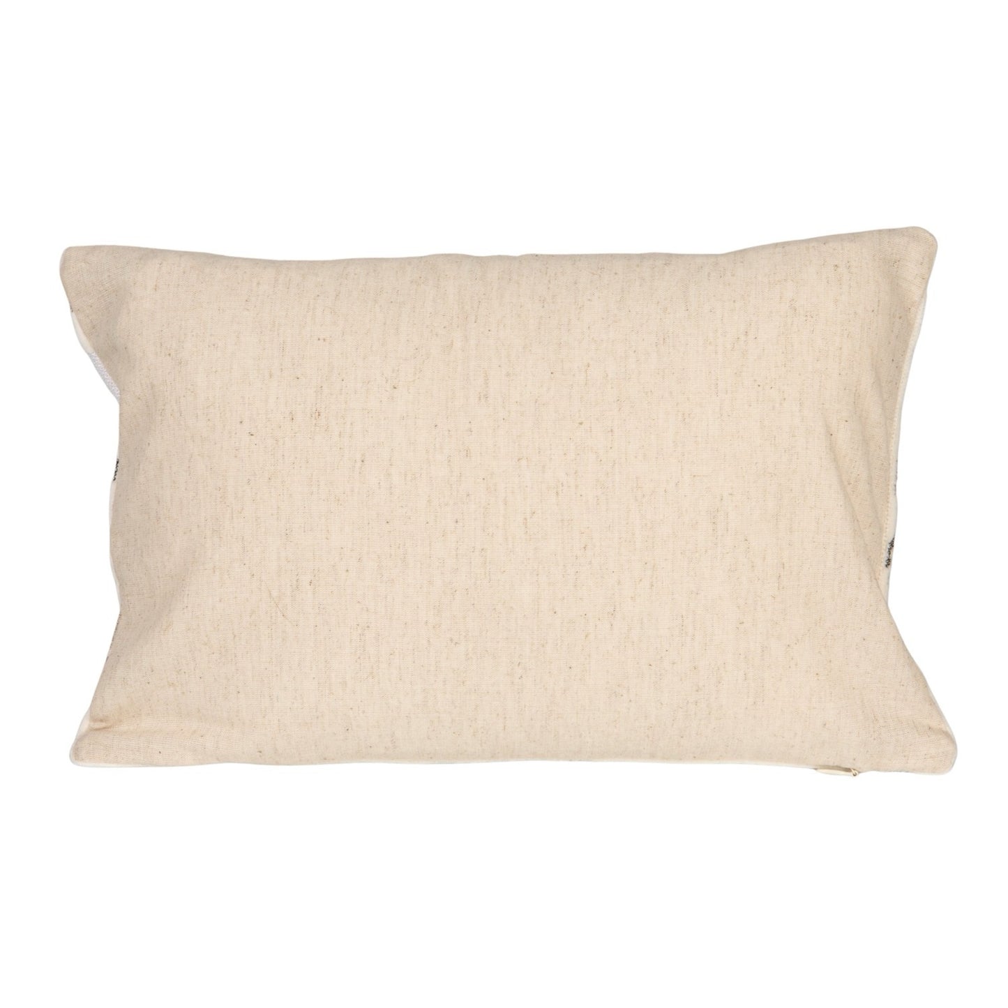 Cotton Velvet Embroidered Lumbar Pillow with Animal Print Pattern