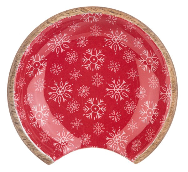 Red & White Snowflake Spoon Rest
