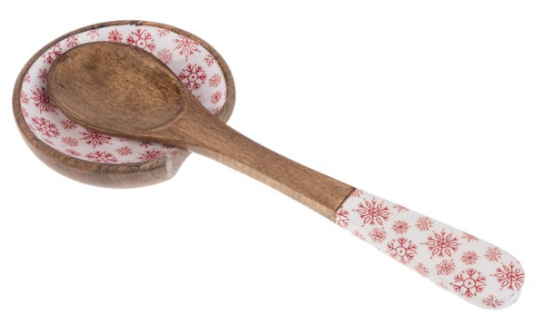 Red & White Snowflake Spoon Rest