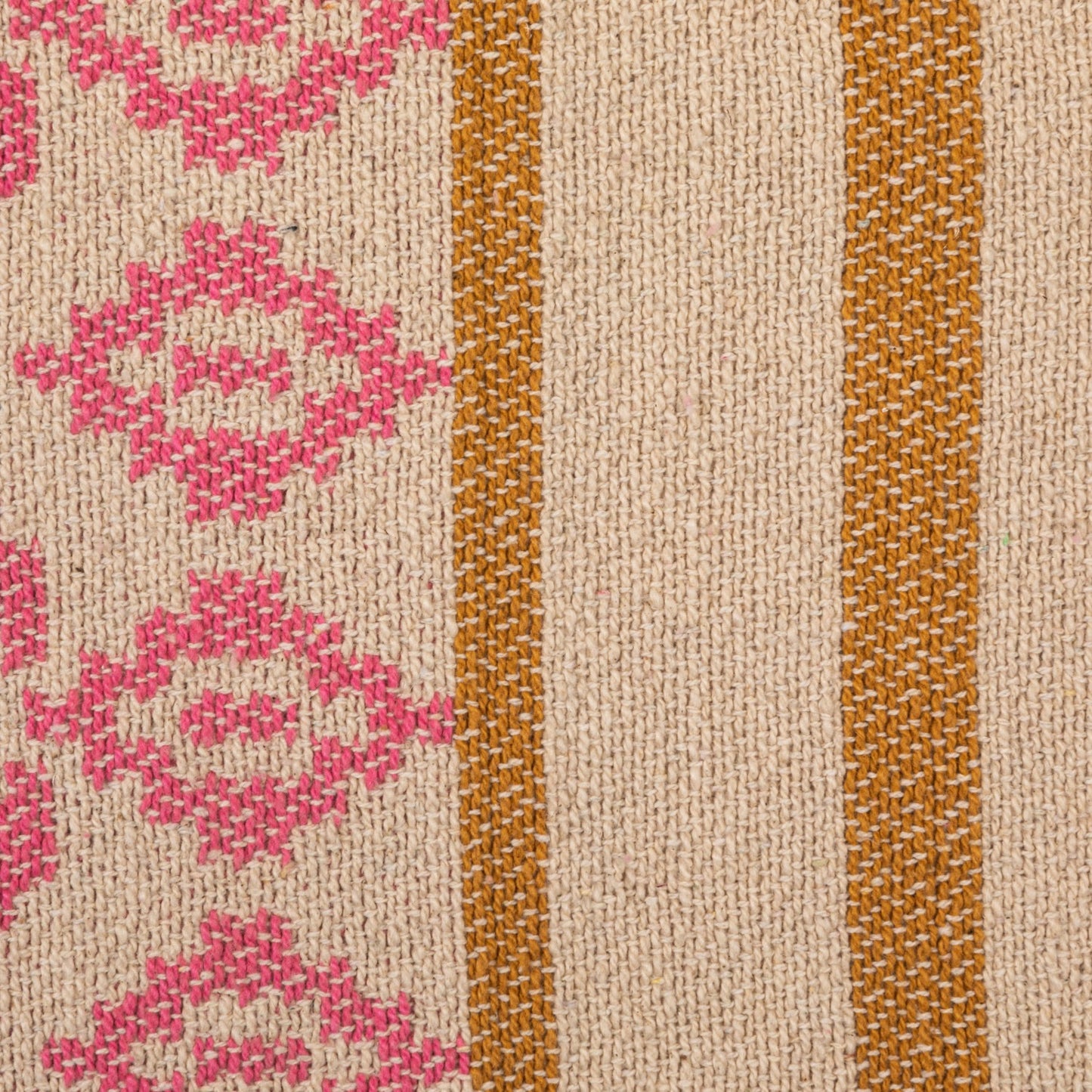 Woven Recycled Cotton Blend Jacquard Throw with Stripes & Tassels