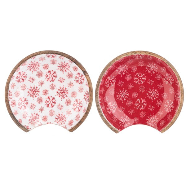 Red & White Snowflake Spoon Rest